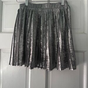Elegant Silver Pleated Skirt